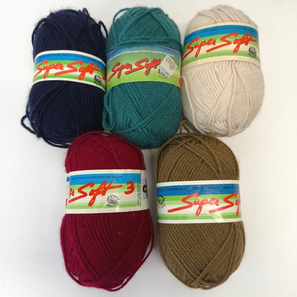 Lana Moro Super Soft Yarn Lot Acrylic Vintage 5 Skeins
